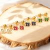 Mini Dainty White Zirconia Butterfly Stud Earrings for Women Girls,Stainless Steel Zircon Earrings,Gold Plated Exquisite Jewelry