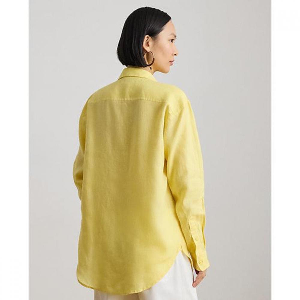Lauren Ralph Lauren Relaxed Fit Eyelet Logo Linen Shirt Wmlrshts6820559700