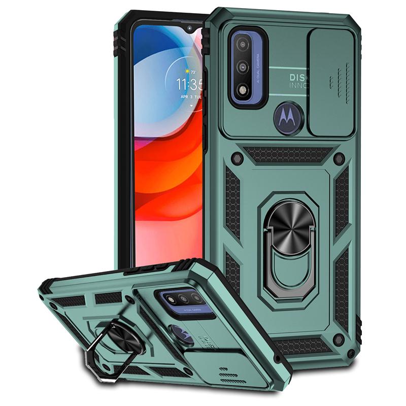 

Для Motorola Moto G Play 2023 чехол Slide Lens противоударный бронированный чехол для телефона Motorola G Pure G Power 2022 Ring Stand задняя крышка For G Power 2022 зелёный