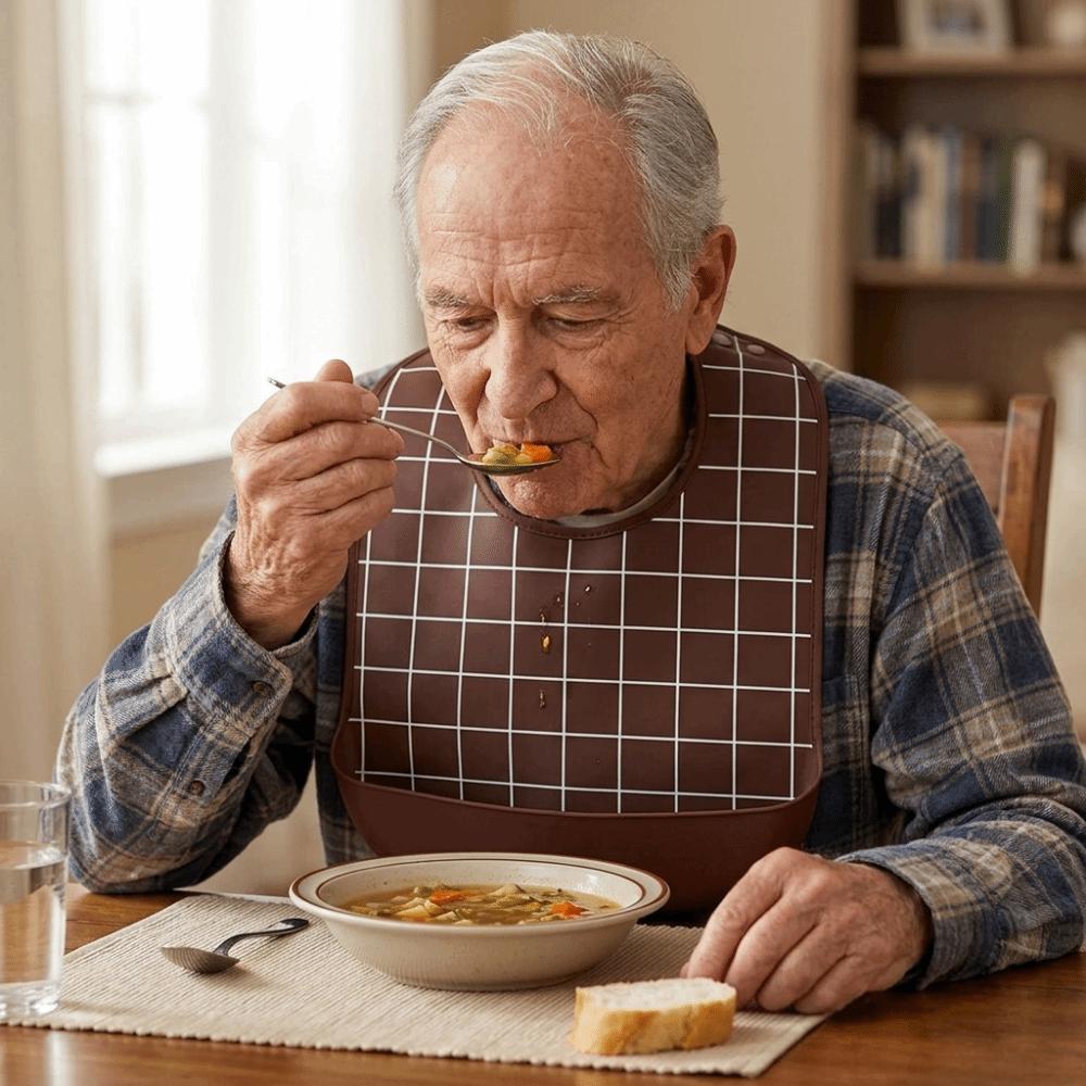 Large Size Elderly Bib Waterproof Mealtime Bib Comfortable Adult Feeding Bib Elderly Care