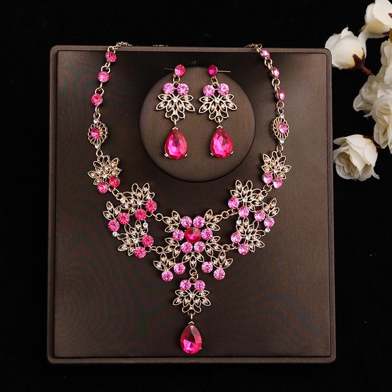 Korean Style Bridal Jewelry Set - Crown, Headband, Earrings, Necklace, & Hair Accessories for Wedding Dresses.