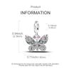 Brand Latest Arrival Copper Metal Inlaid Butterfly Pendant Bead Component Charm Bead Components Jewellery Compatible With Authentic Original Bracelet