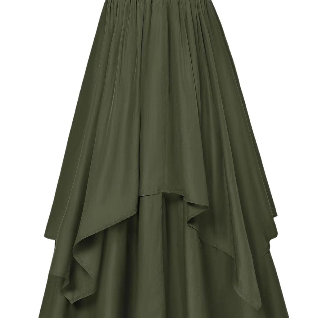 Trendy European & American Halloween Costume: Women's Irregular Mid-Length Skirt with Elastic Waist