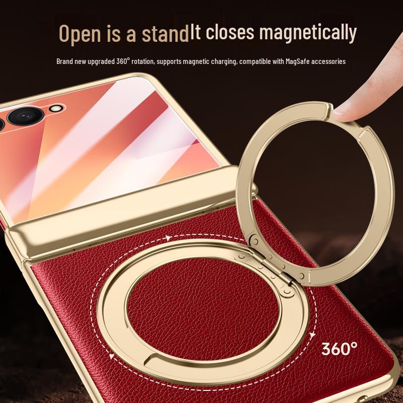 Étui Pliable Samsung ZFlip7 avec Support Anneau Rotatif, Anti-Chute & Protection Magnétique