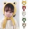 Cute for Frog Hat Big Ears Headgear Cartoon Knitted Hat Winter Warm Headdress