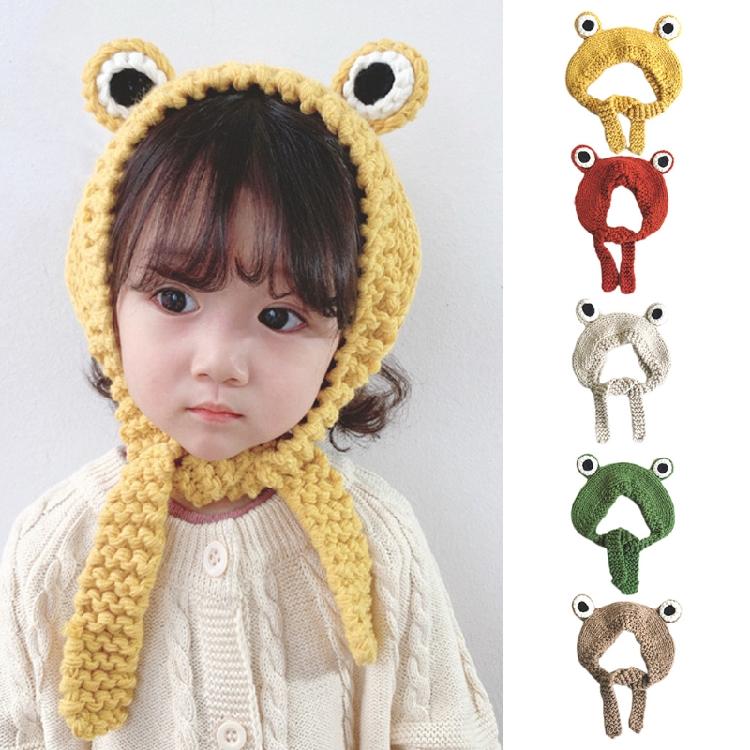 Cute for Frog Hat Big Ears Headgear Cartoon Knitted Hat Winter Warm Headdress