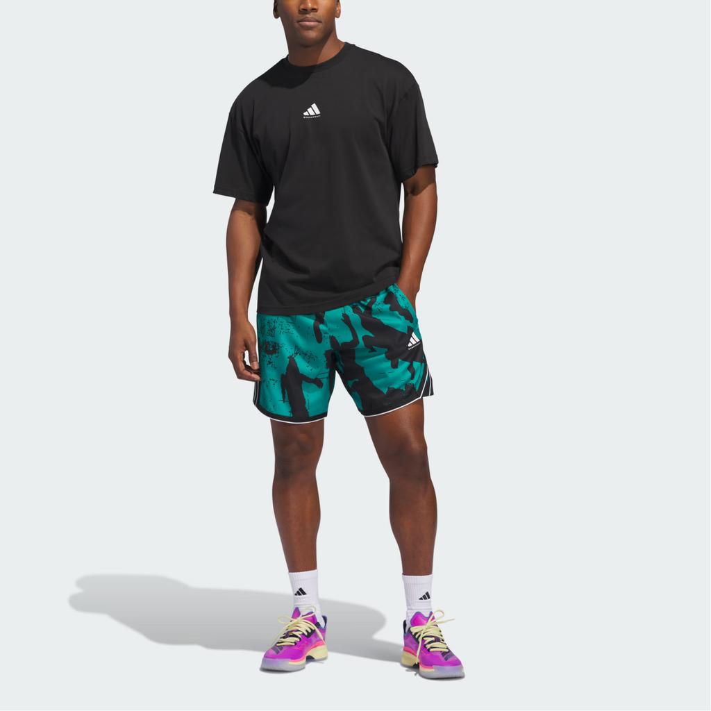 Adidas Select Foundation Logo Basketball Round Neck Pullover Short Sleeve T-Shirt Men T-Shirts Black White JN7116