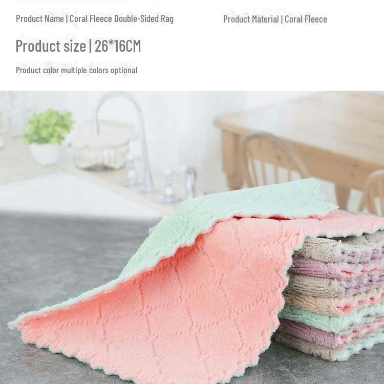 Soft and Absorbent Coral Fleece Disposable Dishcloths for Kitchen
