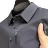 210g Men's Plus Size Embroidered Lapel Polo Shirt - Casual, Non-Iron, Dad Style