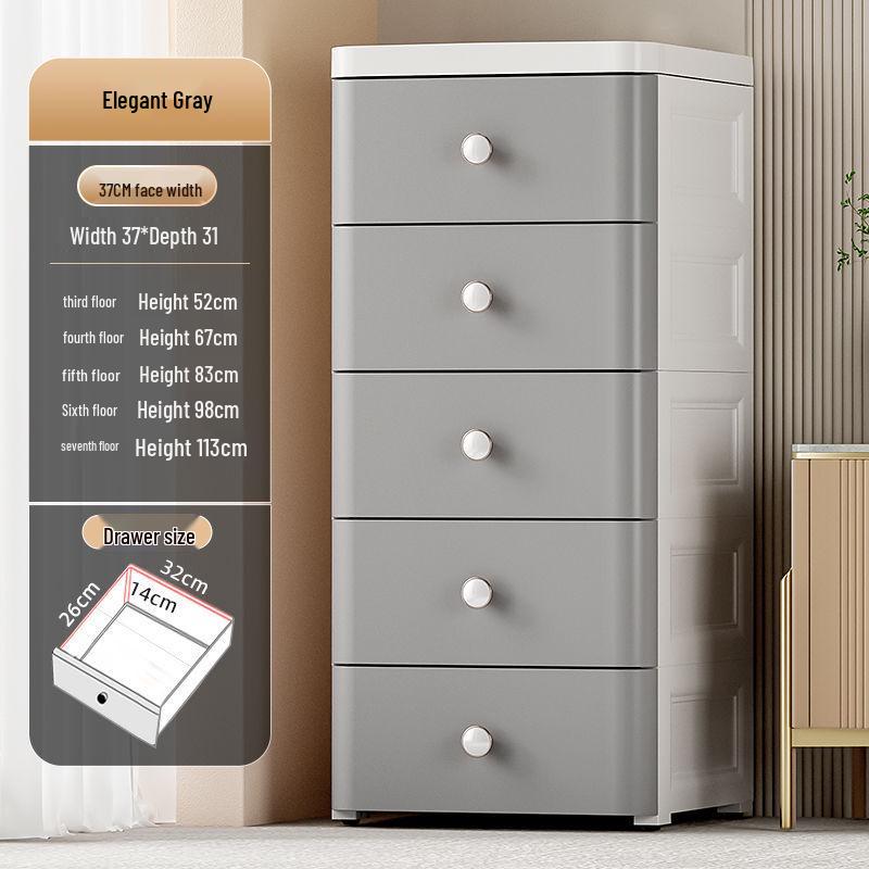 Slim Plastic Multi-Layer Storage Cabinet with Drawers for Kitchen and Bathroom