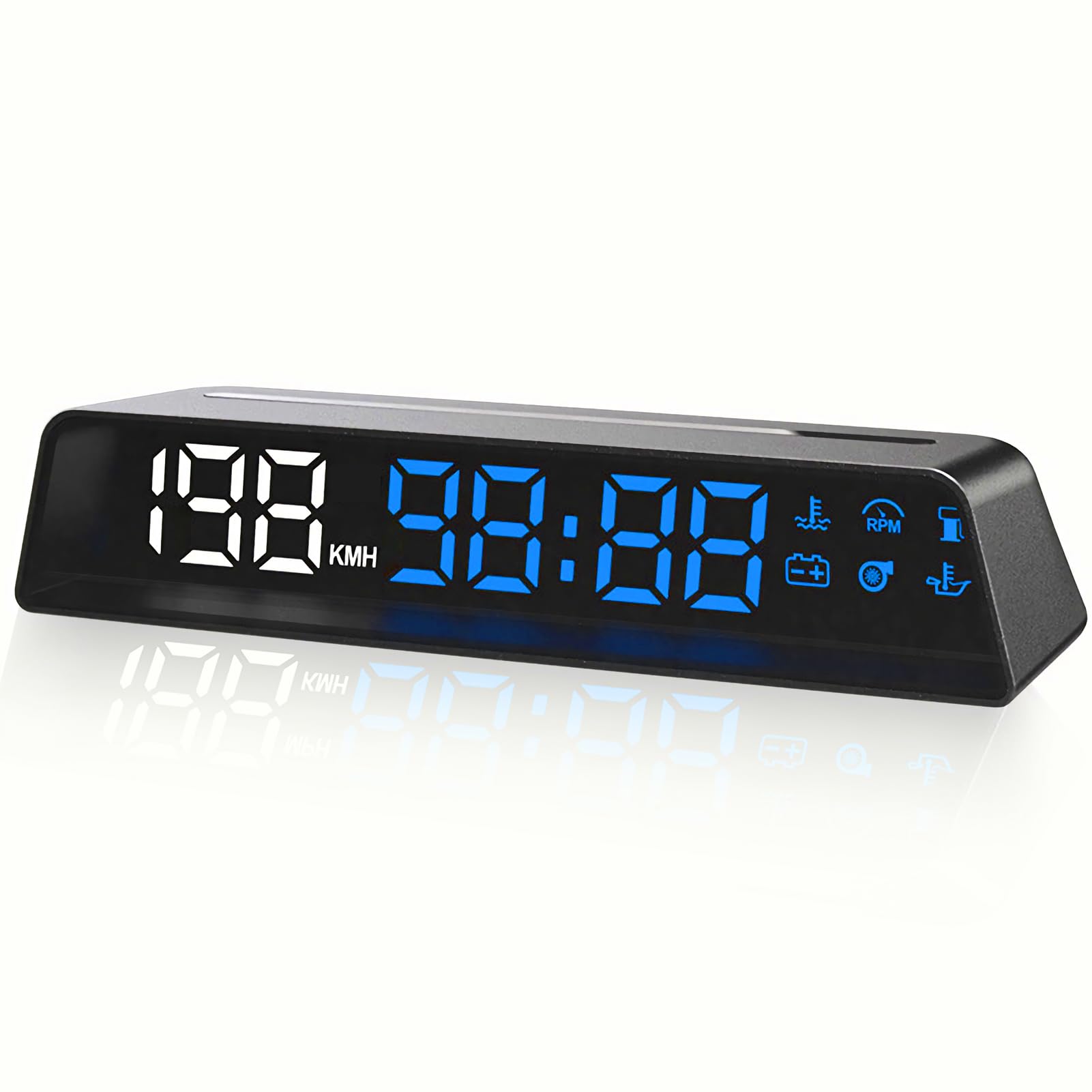 

Проекционный дисплей автомобиля GIGC OBD2, спидометр, тахометр, вольтметр, турбометр, измеритель температуры воды, функция предупреждения о превышении скорости (Н500)