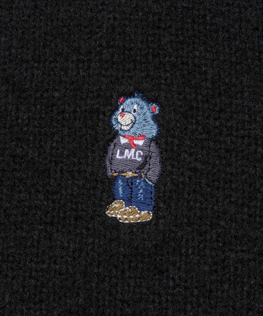 Lmc Emb Bear Round Neck Cardigan Black