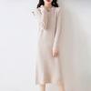 Women's Thickened Long Wool Sweater Dress - Round Neck, Slim Fit, Mid-Length, Warm Knitwear for Autumn and Winter
