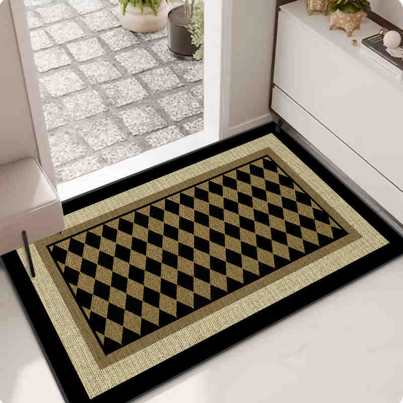 

Льняной коврик для пола Резиновый впитывающий коврик для пола Коврик для спальни Коврик для двери на кухню Коврик для ванной Нескользящий коврик для ног 40 * 60Cm