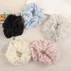 Korean Floral Scrunchie | Spring/Summer Style Elastic Hair Tie for Ponytails