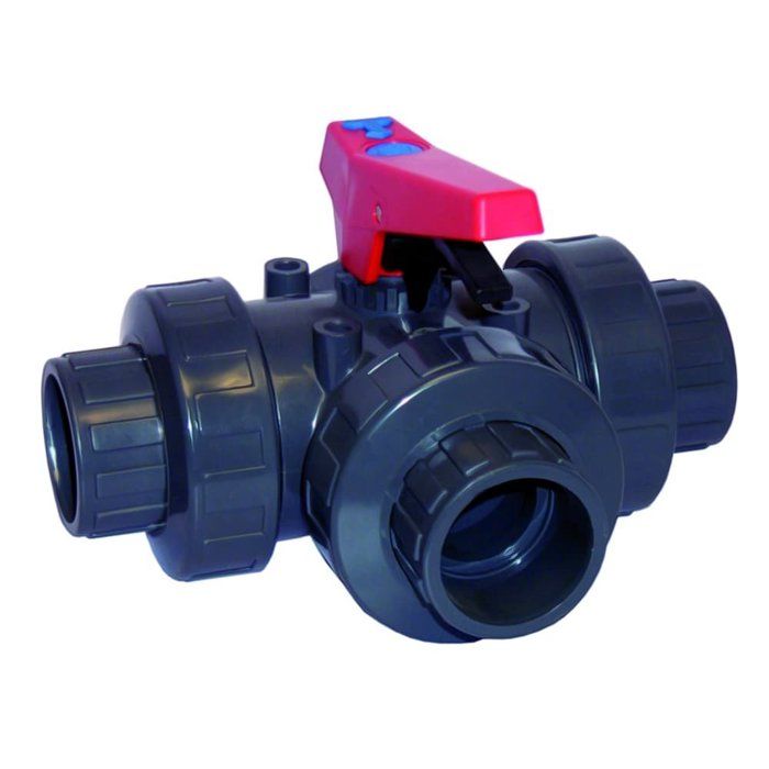 Vanne à Boisseau 3 Voies PVC-U 50mm PN10