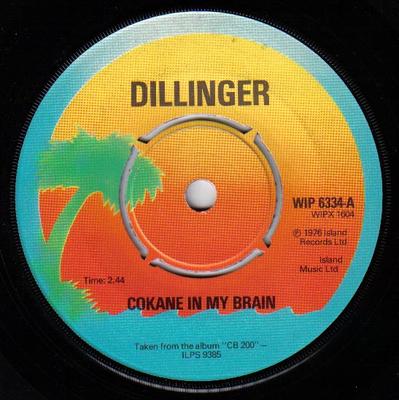 7-Zoll-Schallplatte DILLINGER Cocane In My Brain WIP6334 Island Records 1976 UK Reggae Ska Dub Gebraucht