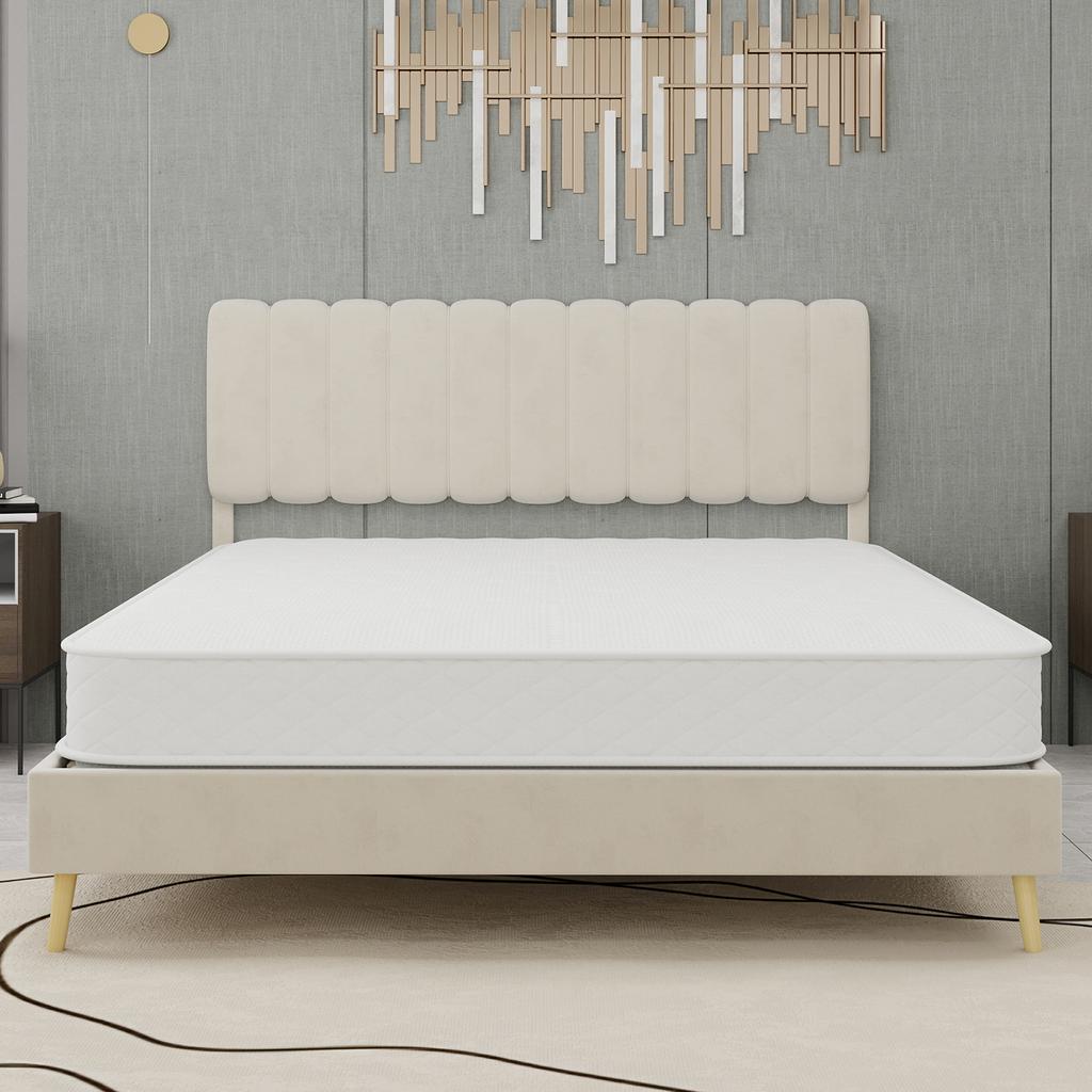 3D breathable mattress independently wrapped, noise free, soft, sturdy, dual support, providing back care, size: 140 * 200cm, thickness: 23cm, white