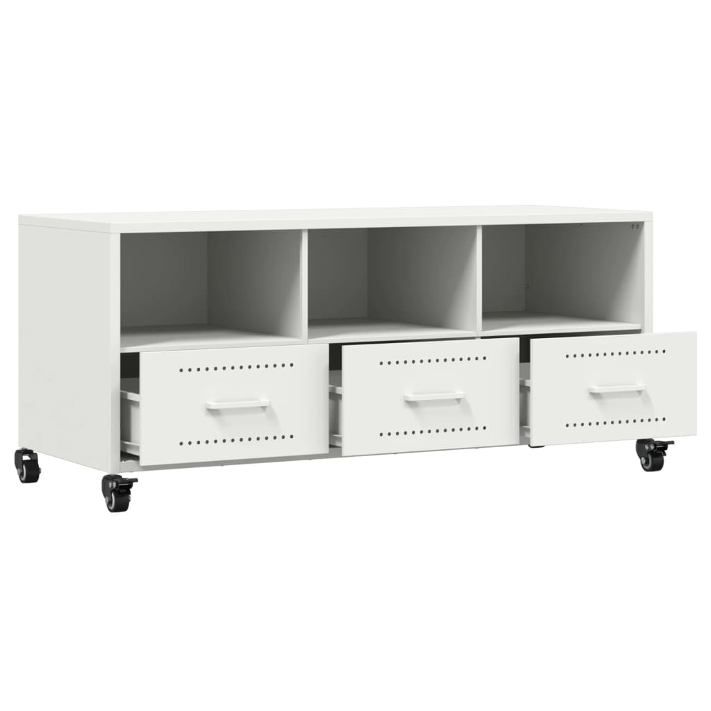 TV Stand White 100.5 x 39 x 43.5 cm Steel