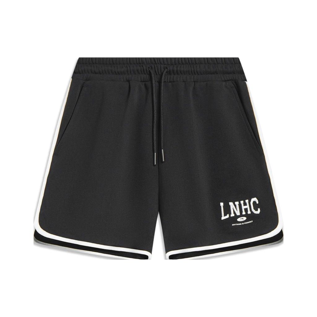 Li Ning Sports Lifestyle Series Letter Logo Printed Sports Shorts Women shorts Black AKSSC86-4