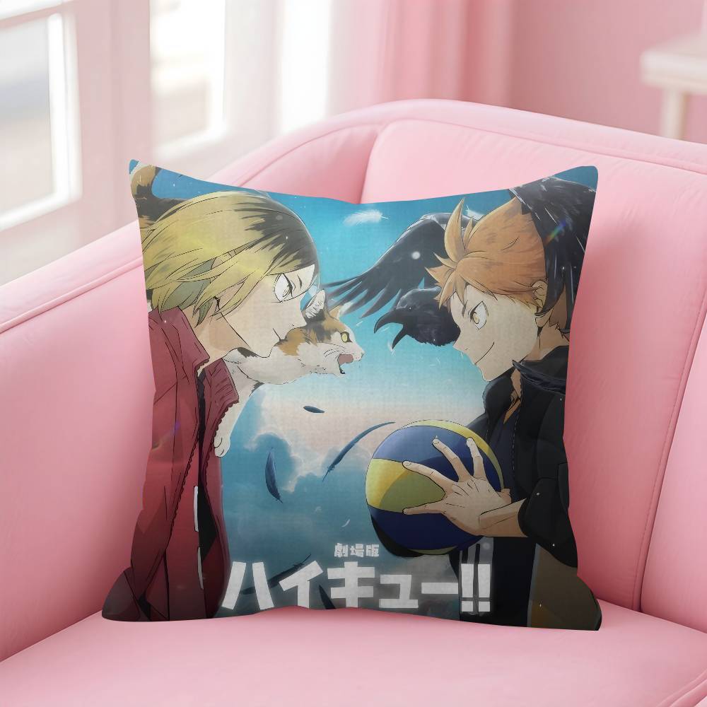 H-H-Haikyuu Anime Volleyball Pillowcase Toon Gift Cushion Cover Bedroom Home Sofa Chair Seat Decor Pillow Case
