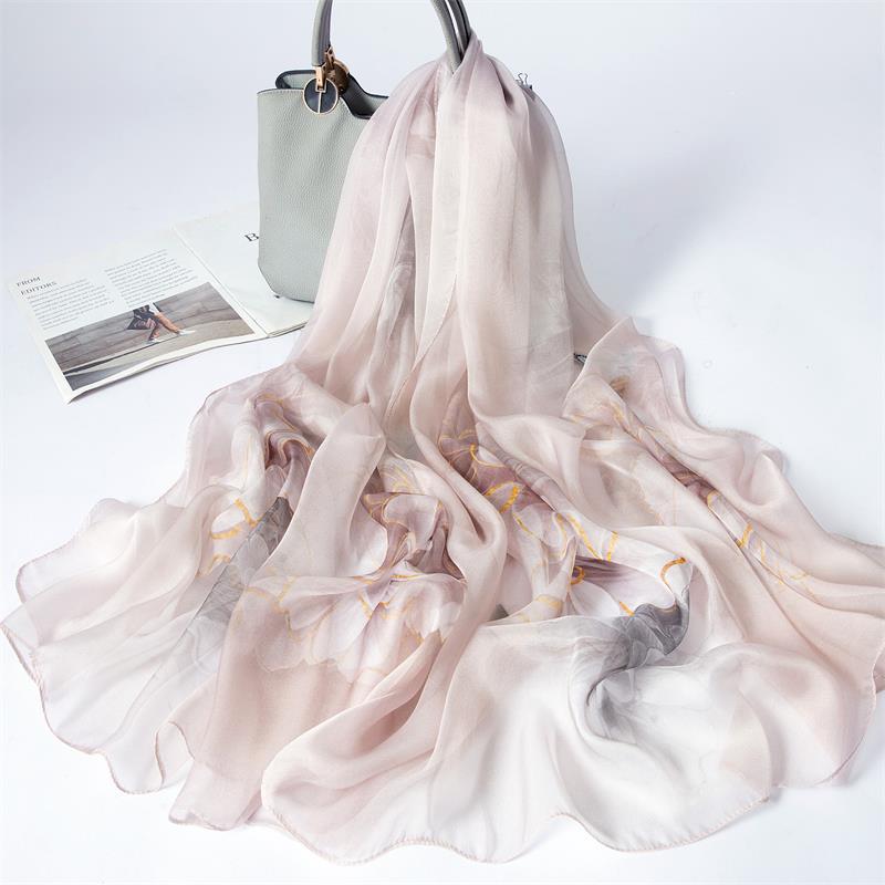 New 100% Mulberry Silk Silk Scarf Pure Chiffon Silk Scarf Shawl Exquisite Scarf Yarn