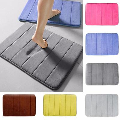 Bathroom Coral Velvet Bath Mats Absorbent Non-Slip Absorbent Memory Foam Washable Toilet Mat