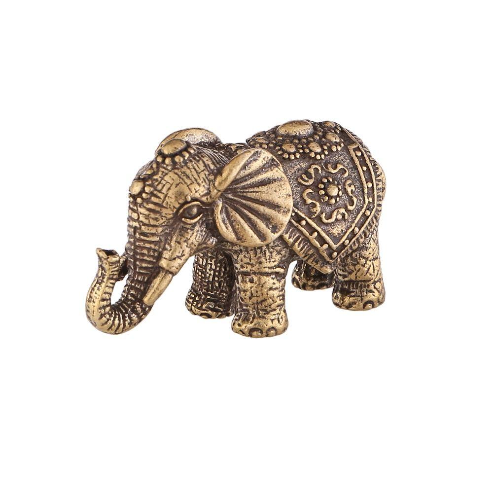Brass Lucky Elephant Statue Elephant Brass Elephant Miniatures Portable   Office