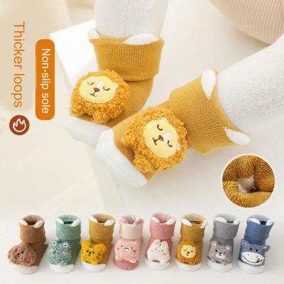 1 Paar elastische, dickere Babysocken aus Baumwolle, schöne, gut gewebte Kleinkindsocken für zu Hause