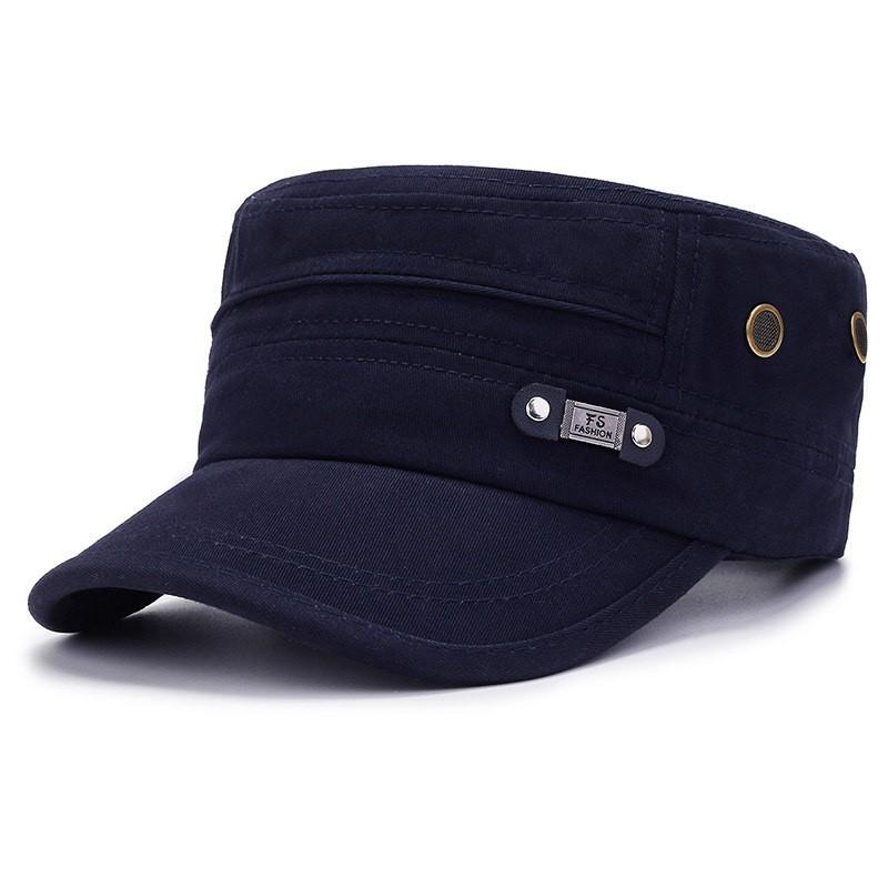 Men's Casual Military-Style Sun Hat for Spring/Autumn with Short Brim