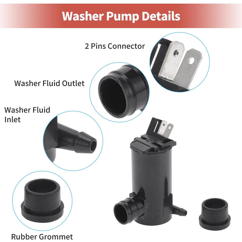 ACROPIX Honda Accord Windshield Washer Pump for Honda Civic Windshield Washer Fluid Pump Part Number: 38512SC4673 1 Pack