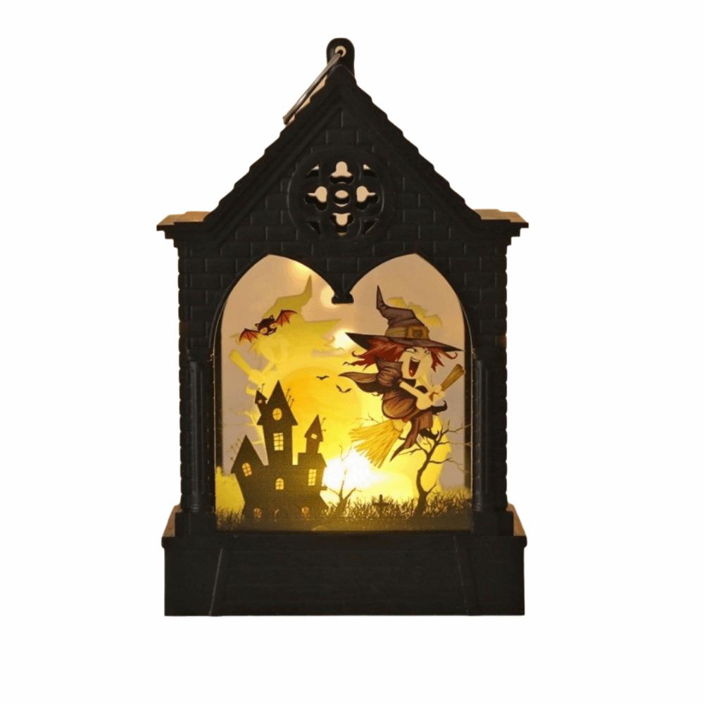 House Shape Halloween LED Lamp Cordless Ghost Festival Lantern Pumpkin LED Light Desktop Ornament