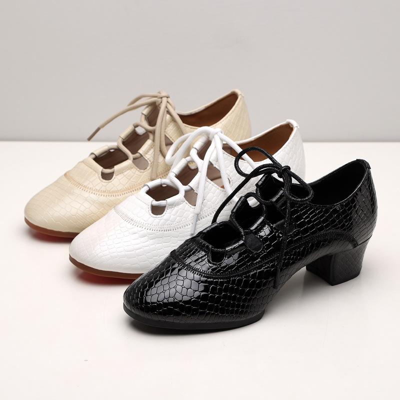 

Летние женские модные повседневные дышащие туфли для латинских танцев на толстом каблуке