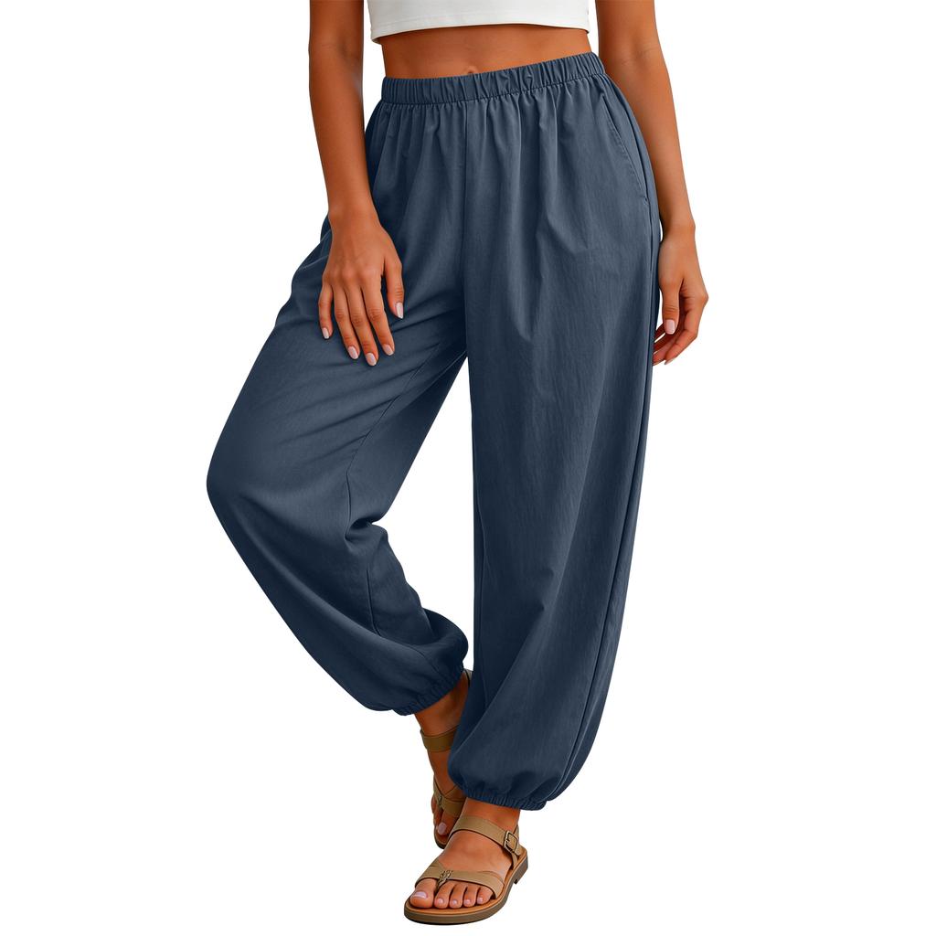 Damen locker lässige Hose – Schnelltrocknende Cargohose mit Kordelzug