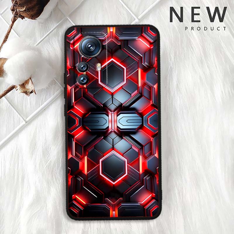 Funda de Teléfono con Ilustración de Arte Tecnológico Para Xiaomi Mi 15 14 13 13T 12 12T 12S 11 11i 11T Pro Ultra Lite 5G Negra Suave