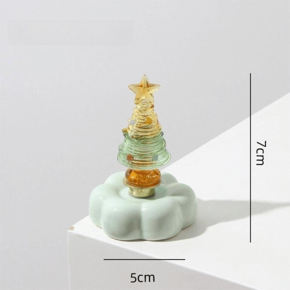 Glass Glass Christmas Tree Rotating Display Base Mini Tree Ornament  Home Table Decor