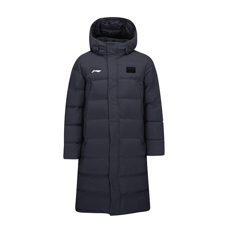 

Li-Ning Hooded Long Warm Sports Down Jacket Unisex Outerwear Black AYMU343-S01 M