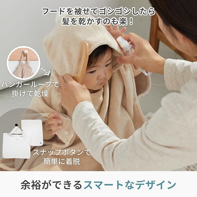 Konny Baby Hooded Towel (Oeko-Tex Certified) - Keeps Babies Warm After Baths, Soft, Absorbent, Hooded Bath Poncho, Perfect for Bath Time, Swimming, an