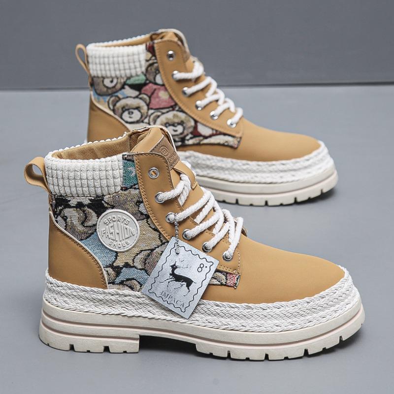 Trendige Herren High Top Stiefeletten Designermarke Bequeme Lederstiefel Chelsea Boot Arbeits- & Sicherheitsschuhe Botas herren schuhe