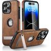 PU-Leder Handyhülle mit Ständer für iPhone 17 16 15 Pro Max 14 Plus 13 12 11 Mini Weicher Griff Luxuriöse Rückabdeckung mit Ständer