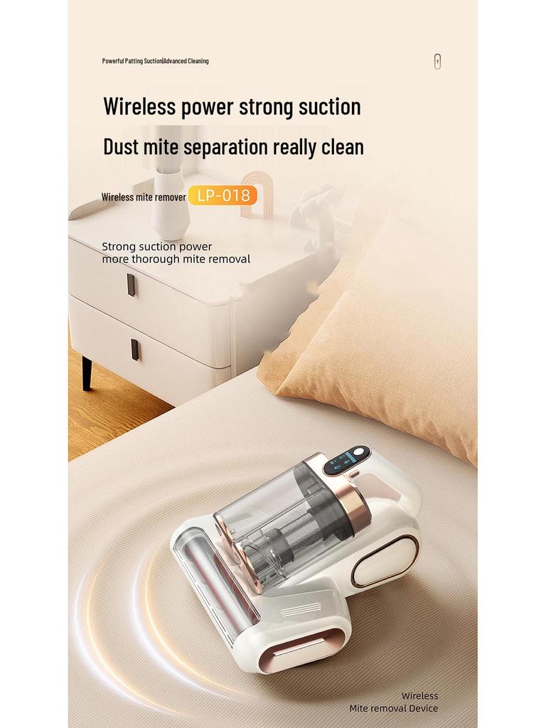 Wow Custom Roller Brush UV & Ultrasonic Mite Removal Device with Dual Dust Cup and Display Screen