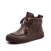 New Thick-soled Ankle Boots, Retro Fleece Plus-size Warm Women's Boots and Shoes