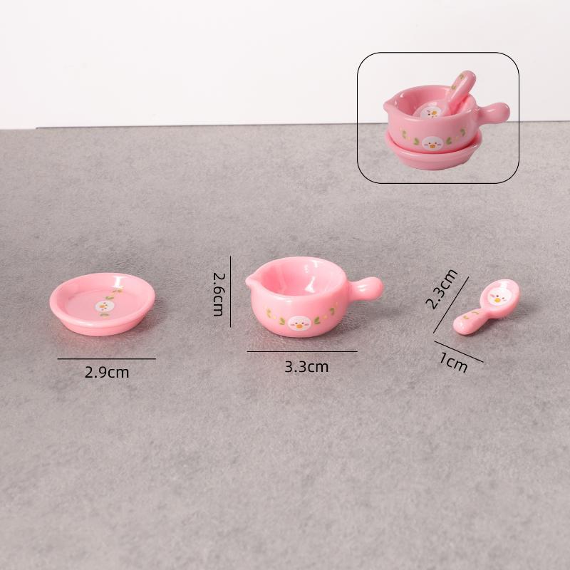 3Pcs 1/12 Dollhouse Mini Instant Noodles Bowl Plates Dishes Model Simulation Kitchen Decoration Doll House Pretend Play Toys