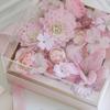 Floral Box Flower Square Shape Flower Box for Homes Pink Acrylic Paper Fabric Flower Preservation 1Pcs
