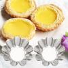 6Pcs Egg Flan Mould Flower Shape Reusable Stainless Steel Fruit Tart Baking Molds Kitchen Accessories