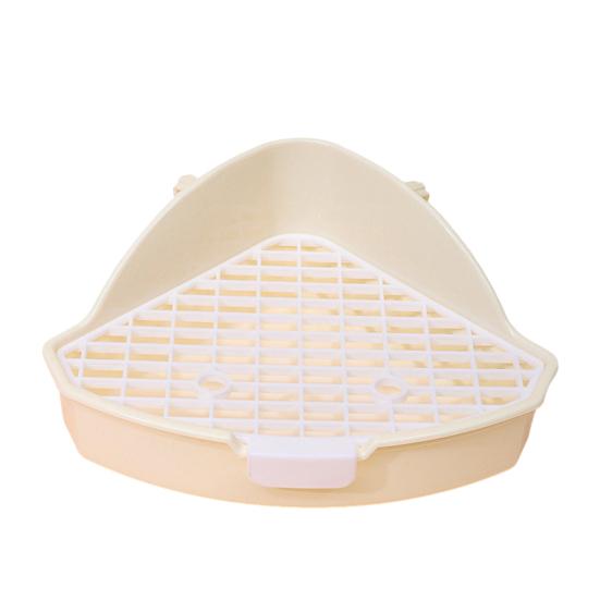 Yousheng Small Pet Toilet High Fence Detachable Hollow Platform Easy Cleaning Rabbit Litter Pan Animal Potty Trainer Bunnies Corner Toilet Box Ferret