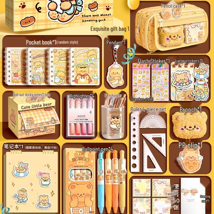 Butterbär Briefpapier Geschenkbox: Zurück zur Schule Set für Kinder, Kindergarten-Abschluss, Geburtstags-Souvenir für Mädchen.