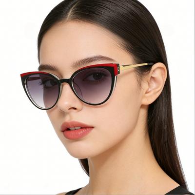 Męskie i Damskie Metalowe Nóżki Okulary Przeciwsłoneczne Kocie Oko Luksusowa Marka Projektant Ochrona UV Okulary Przeciwsłoneczne Outdoorowe Okulary Podróżne