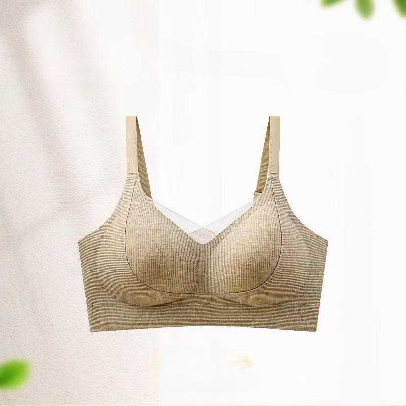 

Женское бесшовное нижнее белье для осени и зимы с боковой поддержкой груди для предотвращения провисания Converge Anti Comfort Vest Style Съемный бюстгальтер с подвязками 3XL бежевый