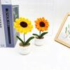 Plush Twisted Rod Sunflower Potted Desktop And Office Decoration Ornament